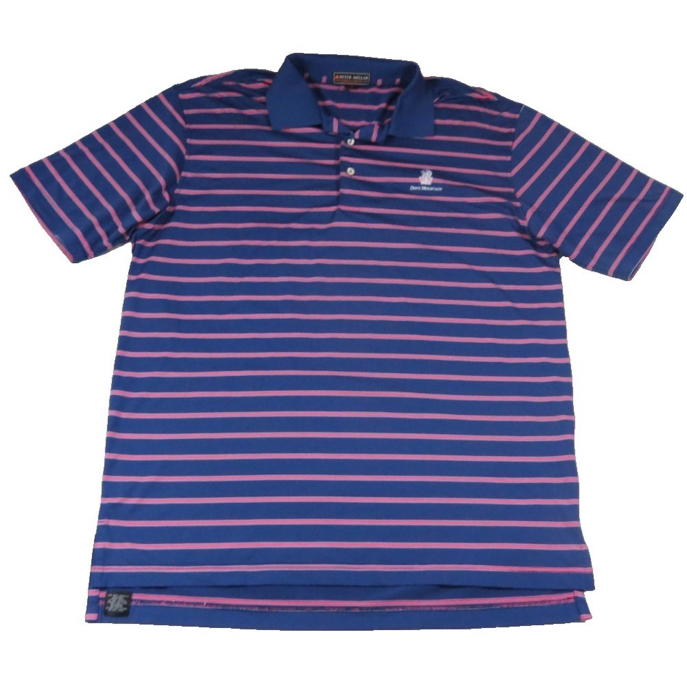 Peter Millar Summer Comfort‎ Polo Men's L Blue Embroidered logo Golf Performance
